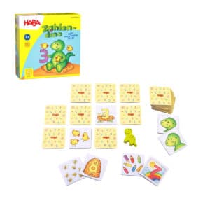 HABA-Spiel-Kinderspiel-Gesellschaftsspiel-Brettspiel-Lernspiel-Zahlen-Dino