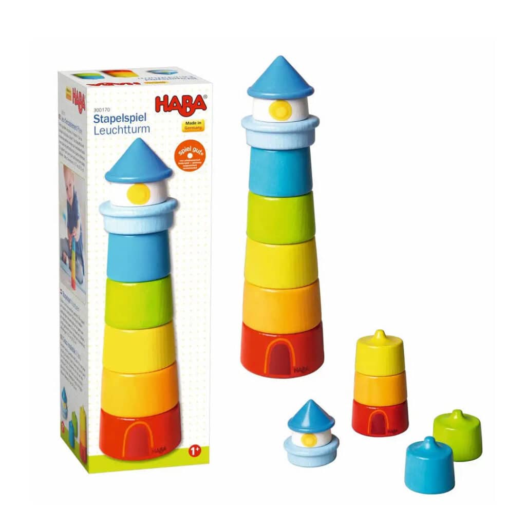 HABA-Babyspielzeug-Stapelturm-Stapelspiel-Leuchtturm