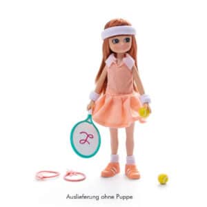 Lottie-Puppenkleidung-Sport-Dress-Tennis-Club-mit-Zuebehoer